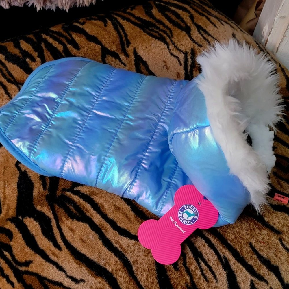 Pet Coat Dog Winter W Hoodie Blue Xs  ea. New w/ Tag!